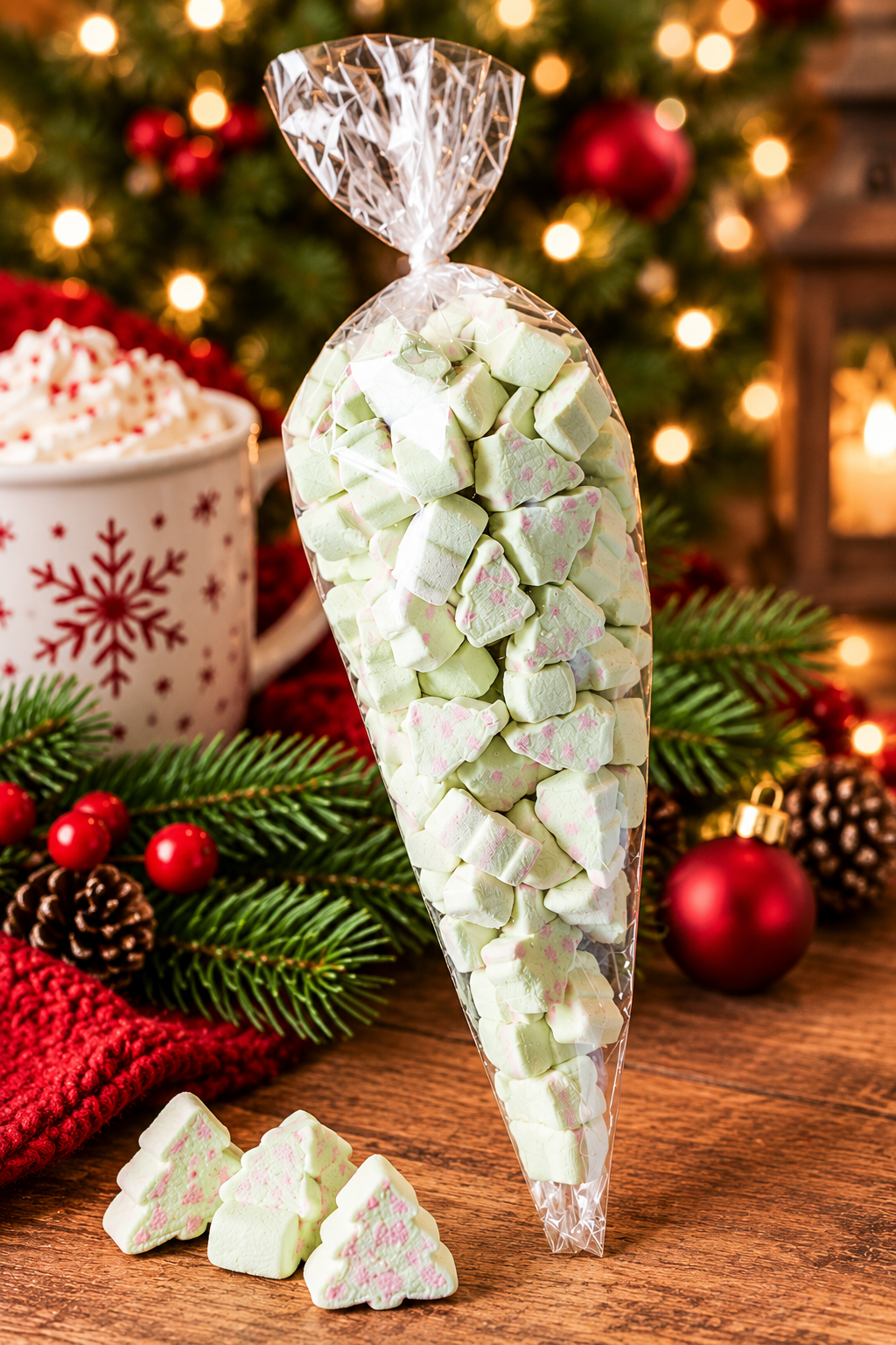 Kerstboom Marshmallows in Puntzak 120 gram – Feestelijk Kerstsnoep