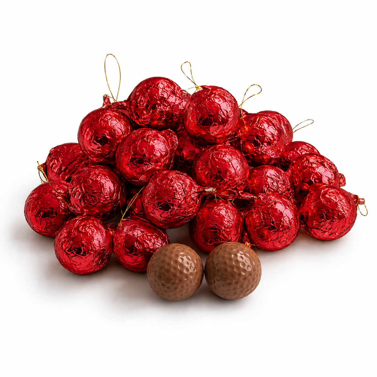 Kerst | Grootverpakking Chocoladekerstballen Rood 6,5 kg