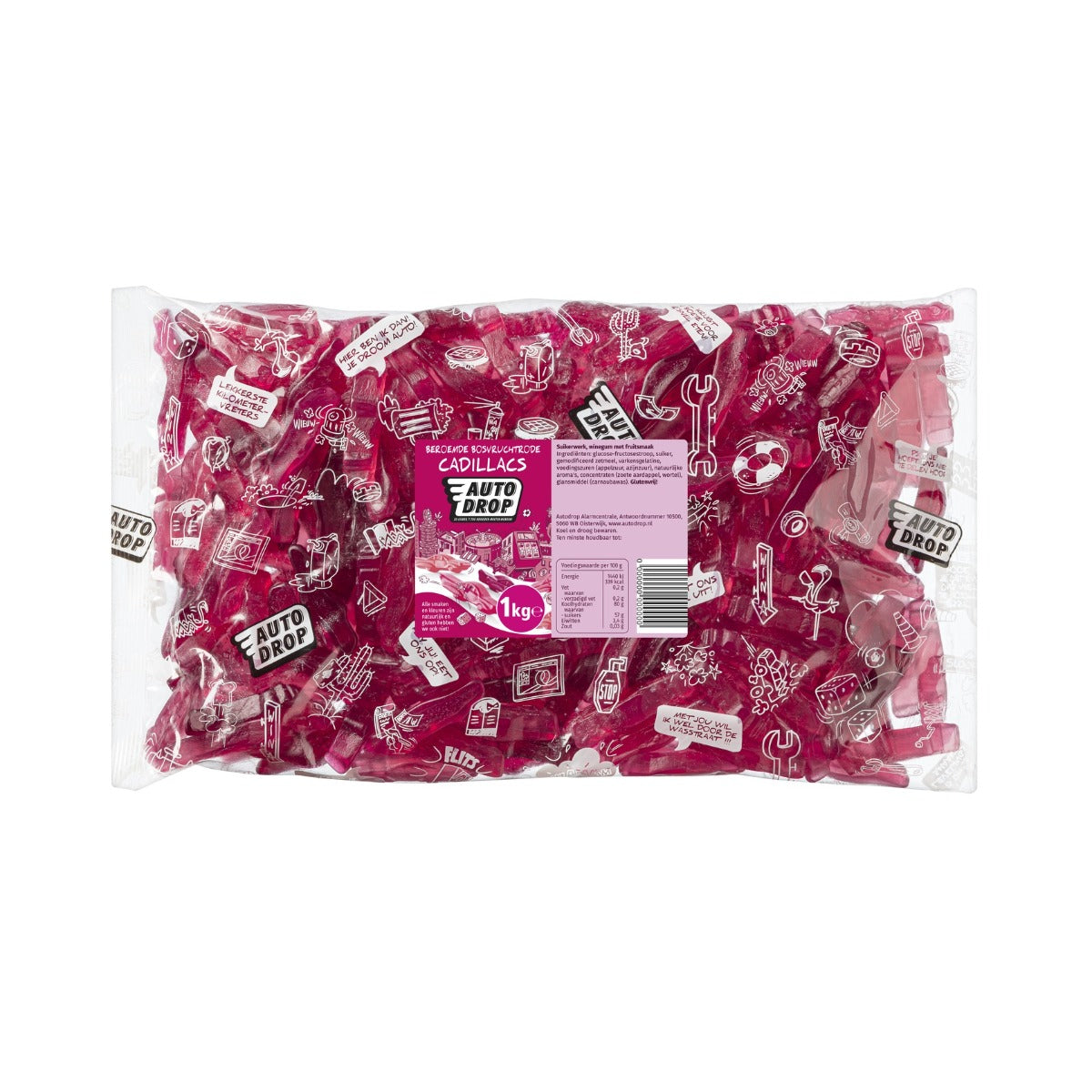 Snoepgoed - Autodrop Bosvruchtrode Cadillacs - 1 kg Schepsnoep