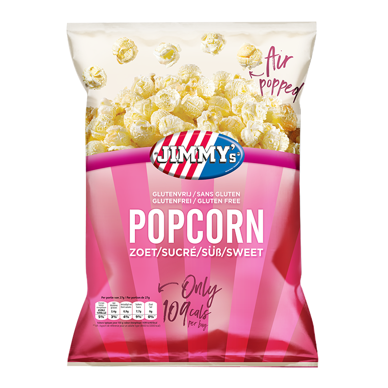Jimmy's popcorn zoet minibags 21 x 27 gram