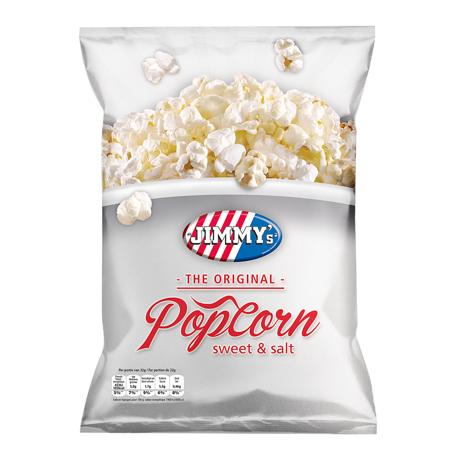 Jimmy's popcorn zoet & zout minibags 21 x 22 gram