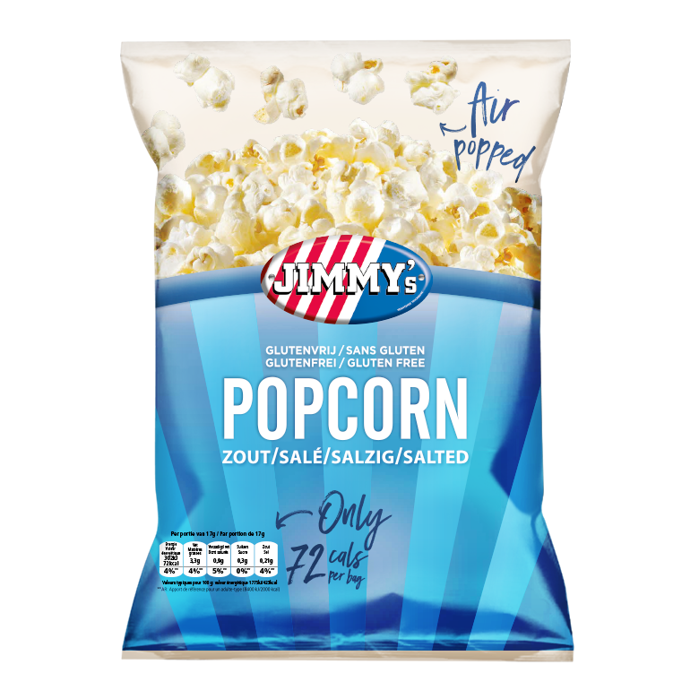 Jimmy's popcorn zout minibags 21 x 17 gram
