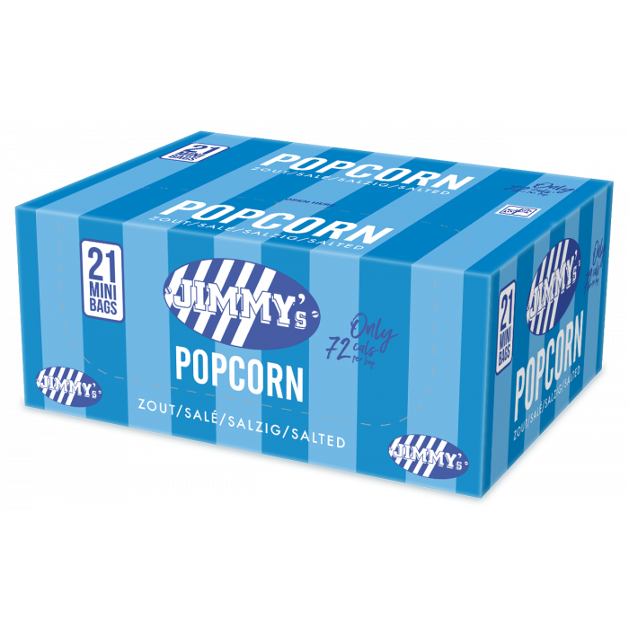 Jimmy's popcorn zout minibags 21 x 17 gram