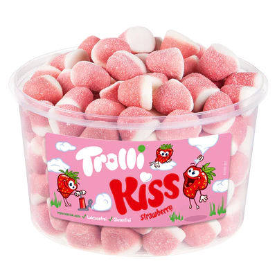 Snoepgoed | Trolli Aardbeienkus | Silo 975 Gram