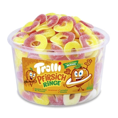 Snoepgoed | Trolli Perzikringen | Silo 1200 Gram